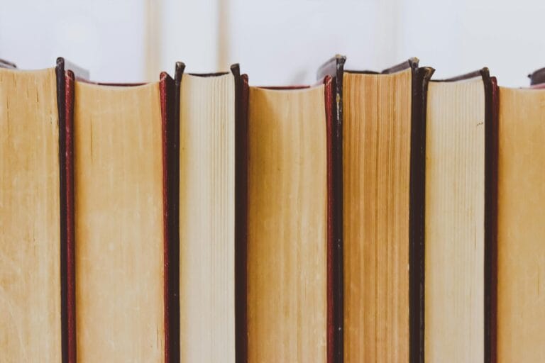 Stock image of books taken by Emily