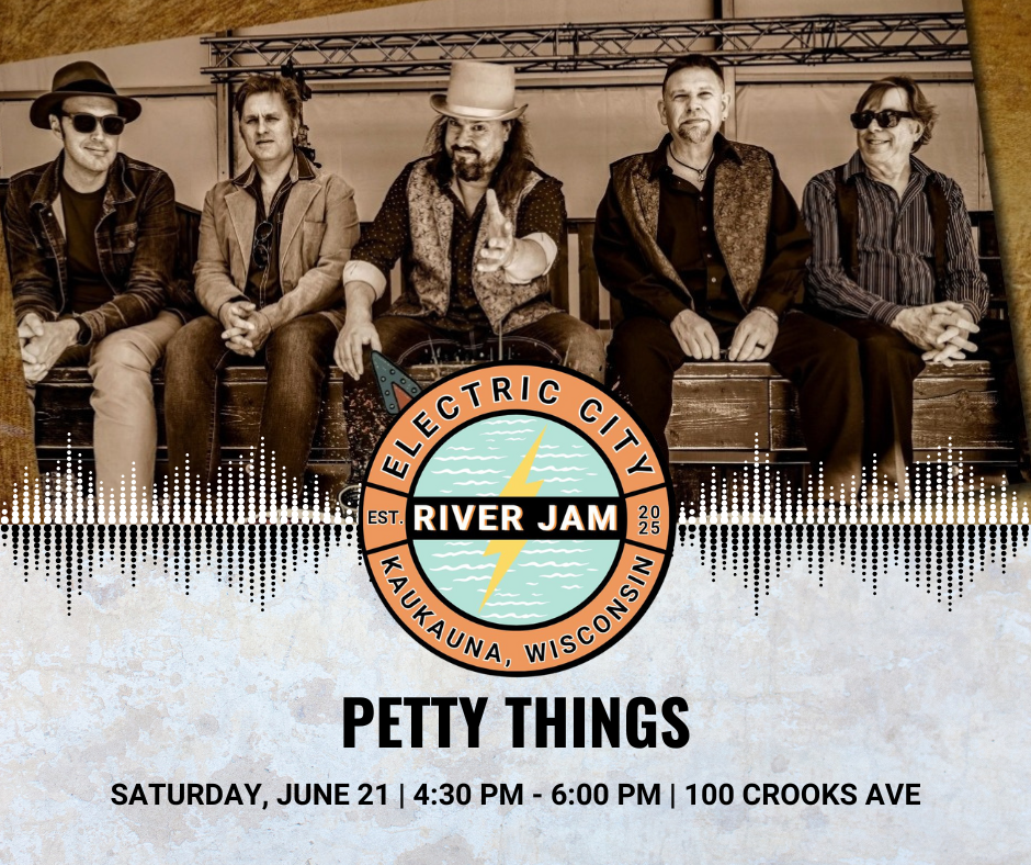 Promo graphic for Electric City River Jam featuring the band Petty Things