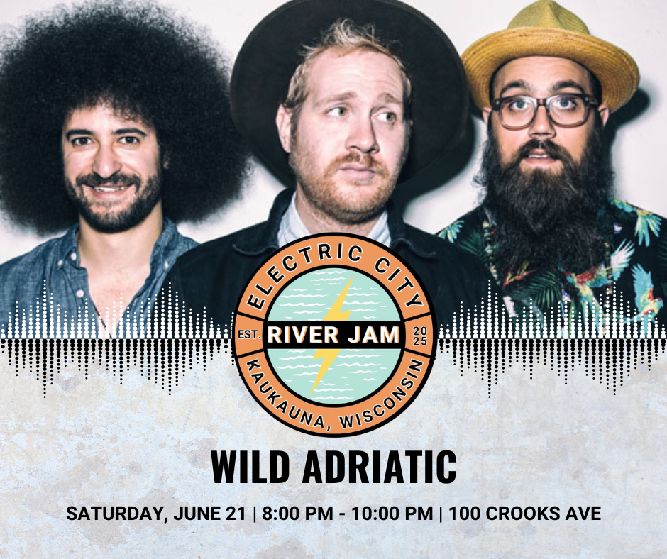 Promo graphic for Electric City River Jam featuring the band Wild Adriatic