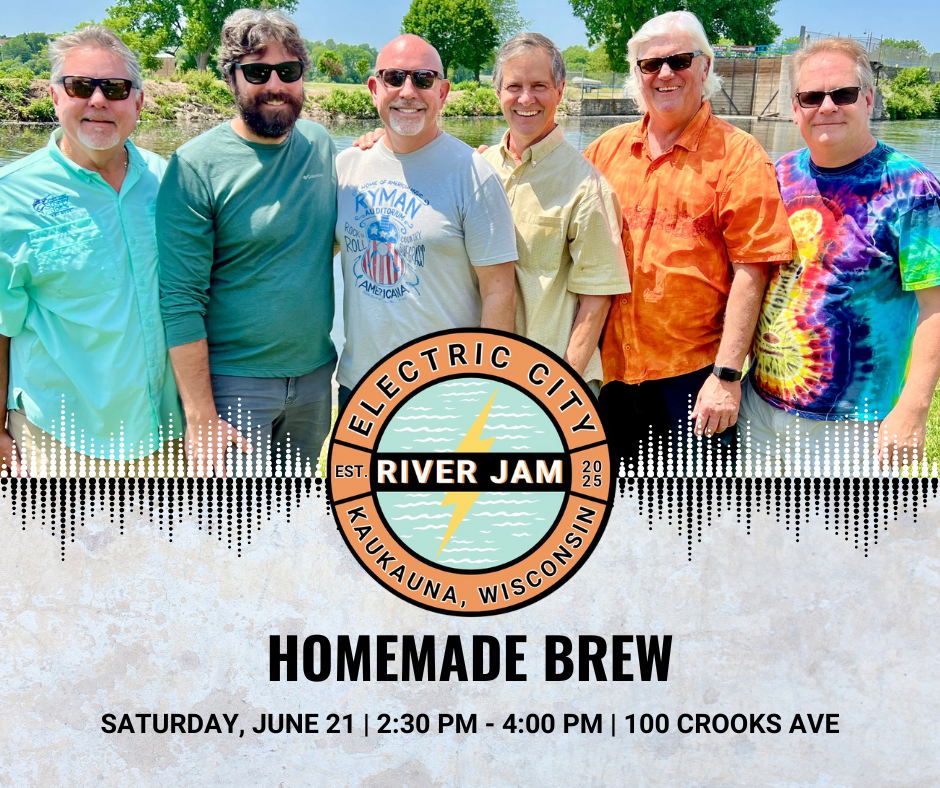 Promo graphic for Electric City River Jam featuring the band Homemade Brew