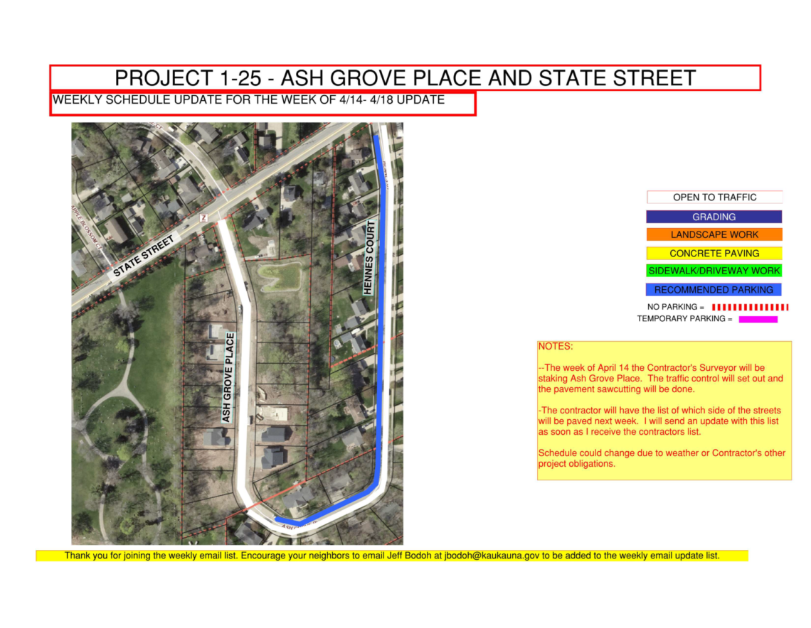 Picture of a map for project 1-25 for Weiler Road, Camp Fire Court, and White Fox Lane