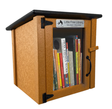 image of a little free library cabinet with books in it