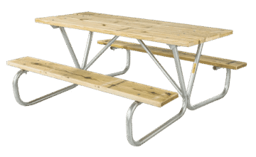 image of a wooden picnic table