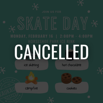 Graphic from Skate Day with the word Cancelled in front